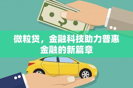 镇原微粒贷，金融科技助力普惠金融的新篇章