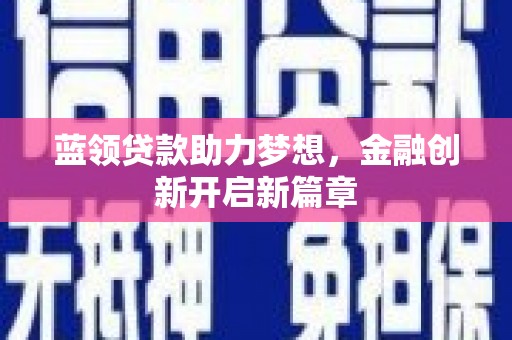 镇原蓝领贷款助力梦想，金融创新开启新篇章