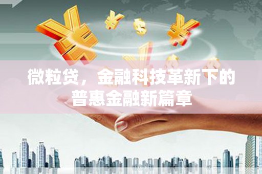 镇原微粒贷，金融科技革新下的普惠金融新篇章