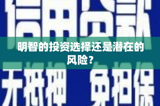 镇原明智的投资选择还是潜在的风险？