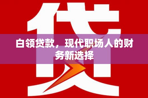 镇原白领贷款，现代职场人的财务新选择
