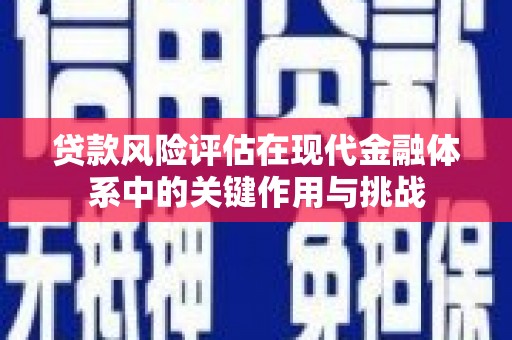 镇原贷款风险评估在现代金融体系中的关键作用与挑战