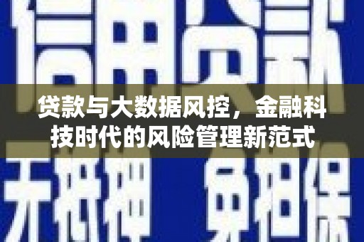 镇原贷款与大数据风控，金融科技时代的风险管理新范式