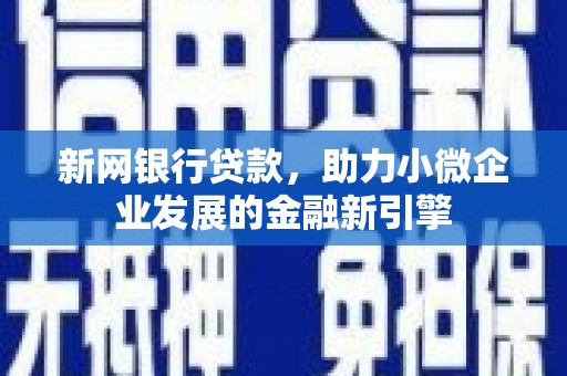 镇原新网银行贷款，助力小微企业发展的金融新引擎