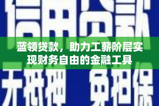 镇原蓝领贷款，助力工薪阶层实现财务自由的金融工具