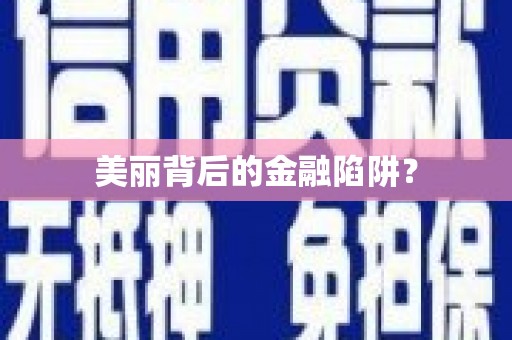 镇原美丽背后的金融陷阱？