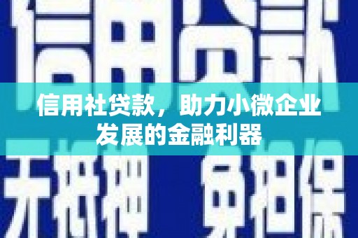 镇原信用社贷款，助力小微企业发展的金融利器