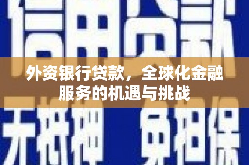 镇原外资银行贷款，全球化金融服务的机遇与挑战