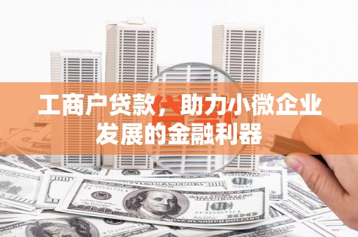 镇原工商户贷款，助力小微企业发展的金融利器