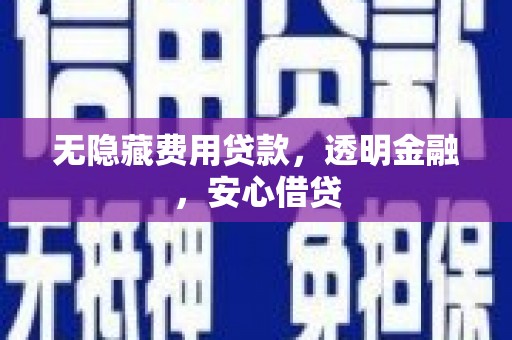 镇原无隐藏费用贷款，透明金融，安心借贷