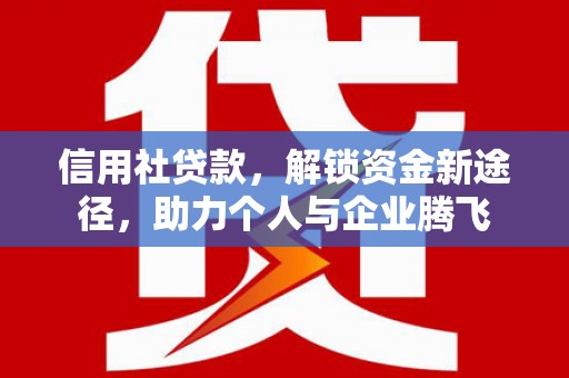 镇原信用社贷款，解锁资金新途径，助力个人与企业腾飞