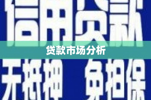镇原贷款市场分析