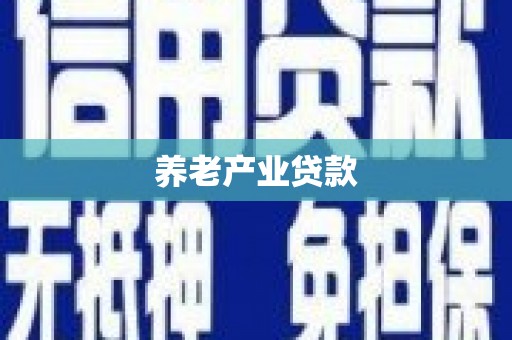 镇原养老产业贷款