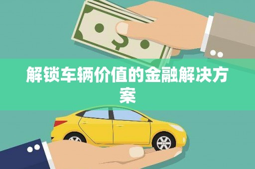镇原解锁车辆价值的金融解决方案