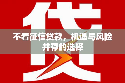 镇原不看征信贷款，机遇与风险并存的选择