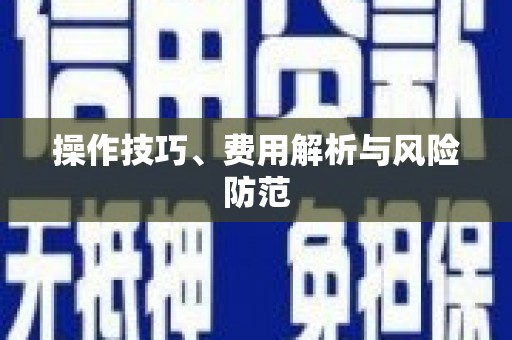 镇原操作技巧、费用解析与风险防范