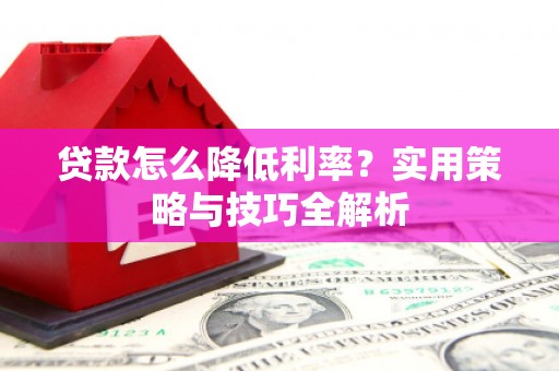 镇原贷款怎么降低利率？实用策略与技巧全解析